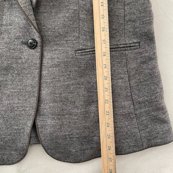 Ann Taylor Womens Gray Single Breasted Melange Wool Blend Hutton Blazer Size 14 - Picture 6 of 10